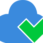 Cloud Checkr logo blue cloud and green check mark icon