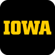 university of iowa logo gold on black