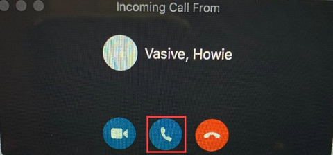 Middle button in Skype to receive a call