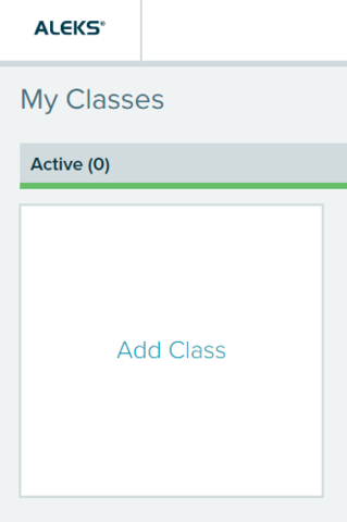 ALEKS menu with the link Add Class