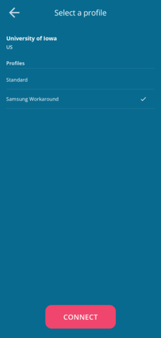 geteduroam app - Select Profile