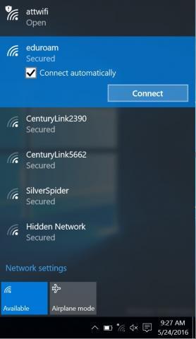 eduroam connect automatically checkmarked box 
