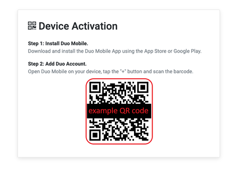 example of QR code for Duo enrollment