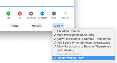 enable or disable waiting room