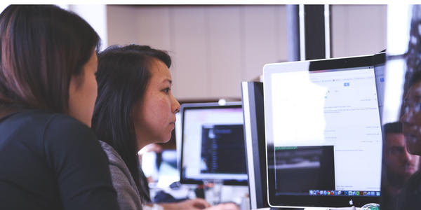 Students on a computer